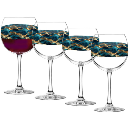 Opulent Teal Balloon Wine Glass | Signature Design