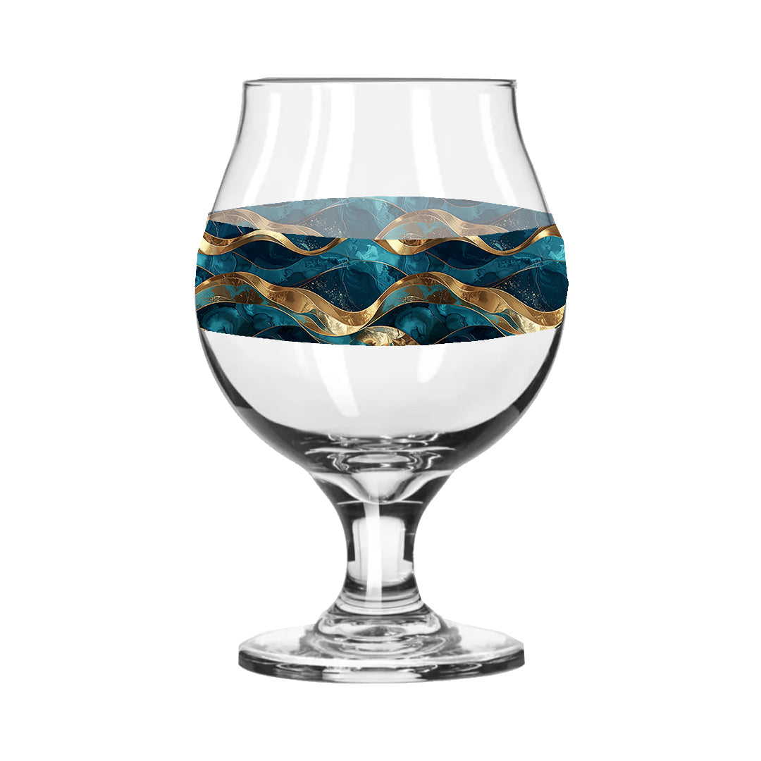 Opulent Teal Belgian Beer Glass | Unique Artisan Crafted