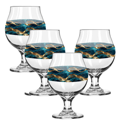Opulent Teal Belgian Beer Glass | Signature Design