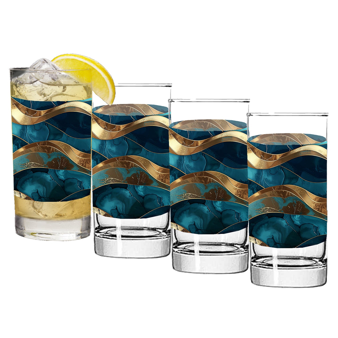 Opulent Teal Highball Glass | Signature Design