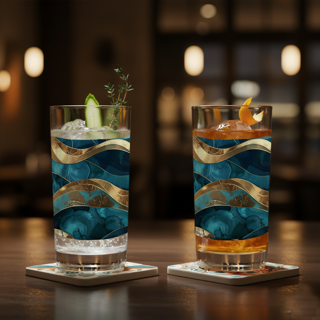 Opulent Teal Highball Glass | Signature Design