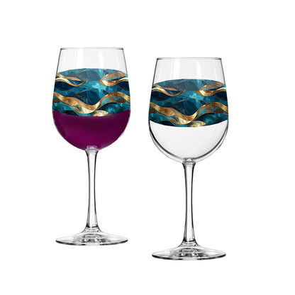 Opulent Teal Tall Wine Glass | Signature Design