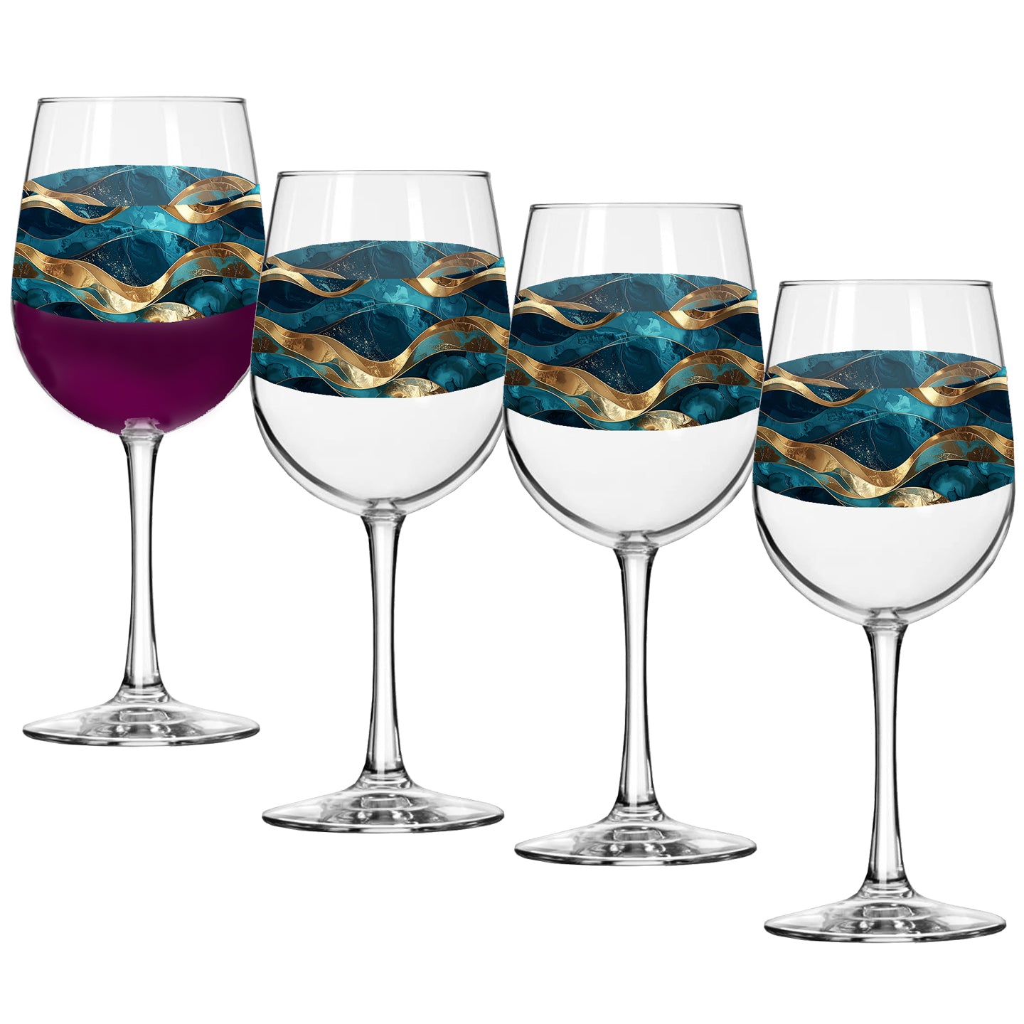 Opulent Teal Tall Wine Glass | Exlusive Signature Design