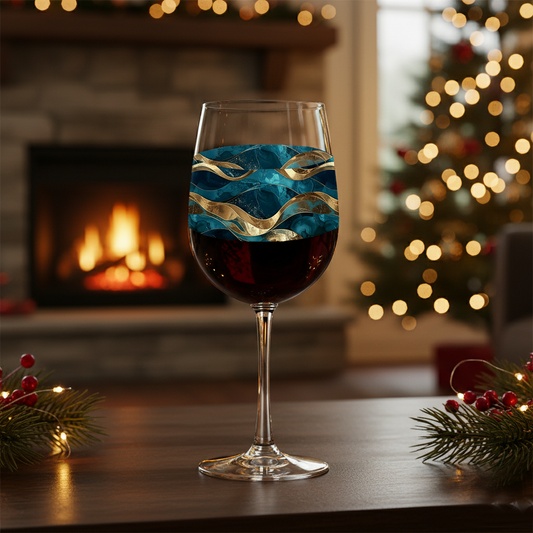 Opulent Teal Tall Wine Glass | Exlusive Signature Design
