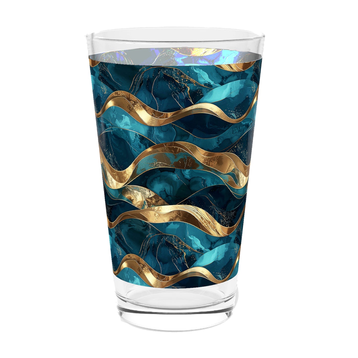 Opulent Teal Pint Beer Glass | Exclusive Modern Style