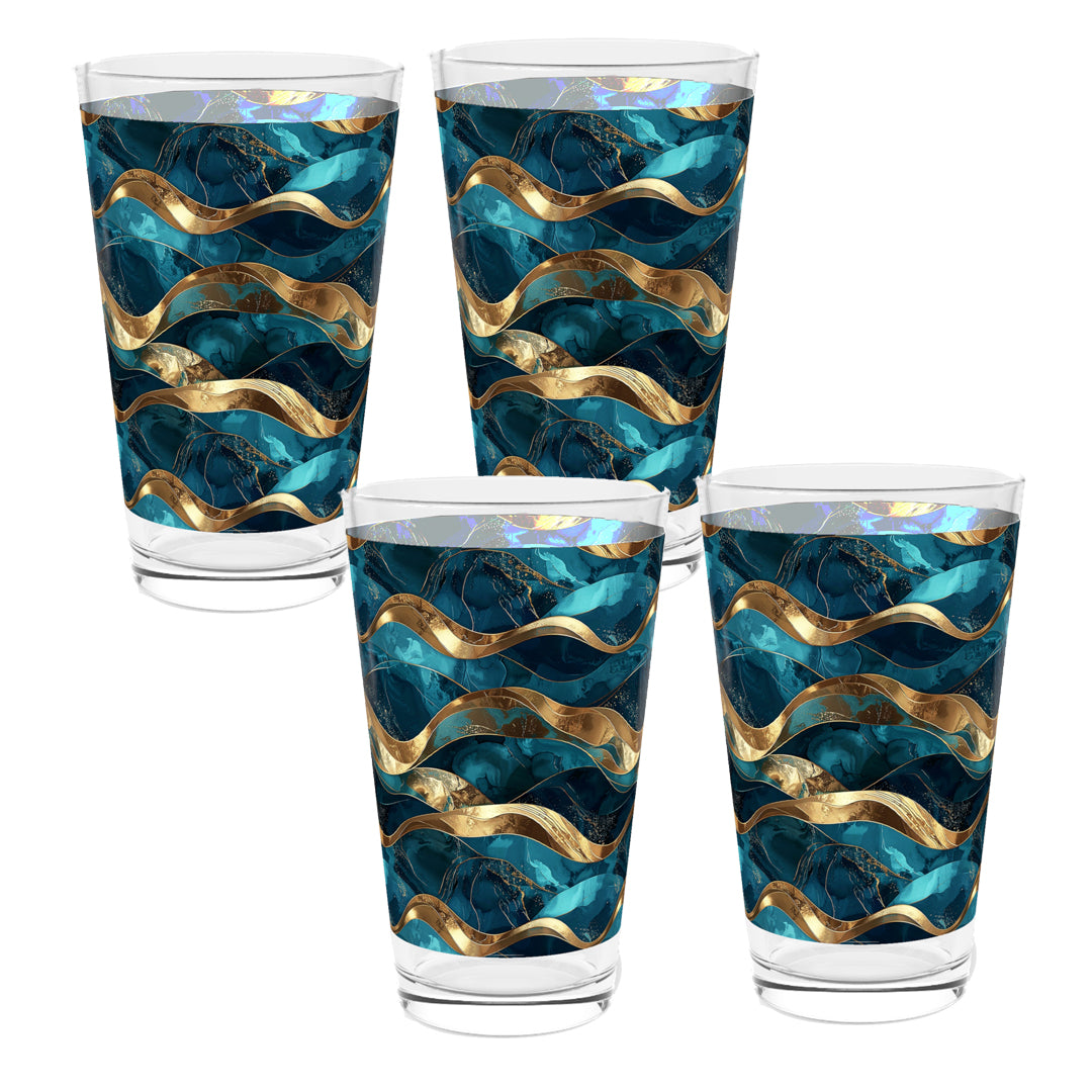 Opulent Teal Pint Beer Glass | Exclusive Modern Style