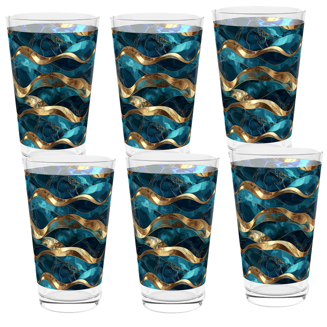 Opulent Teal Pint Beer Glass | Exclusive Modern Style