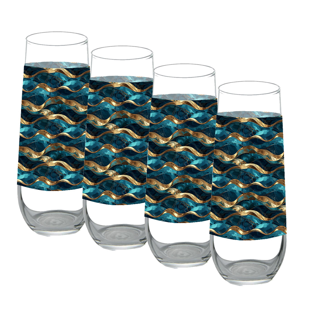 Opulent Teal Stemless Champagne Flute | Chic Signature Design