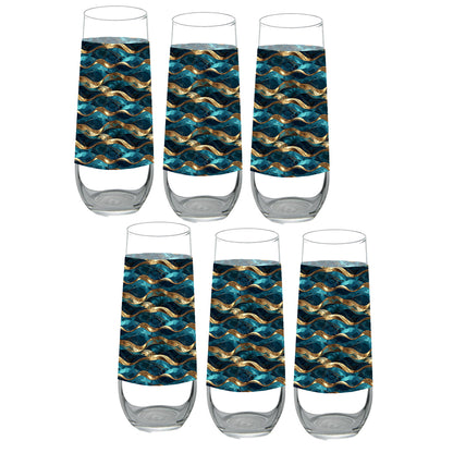 Opulent Teal Stemless Champagne Glass | Signature Design