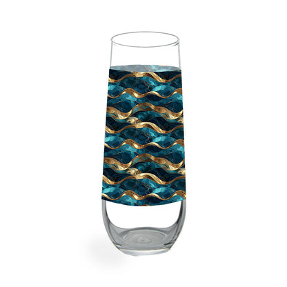 Opulent Teal Stemless Champagne Glass | Signature Design
