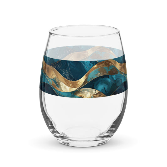 Exclusive Stemless Wine Glass | Opulent Teal Design