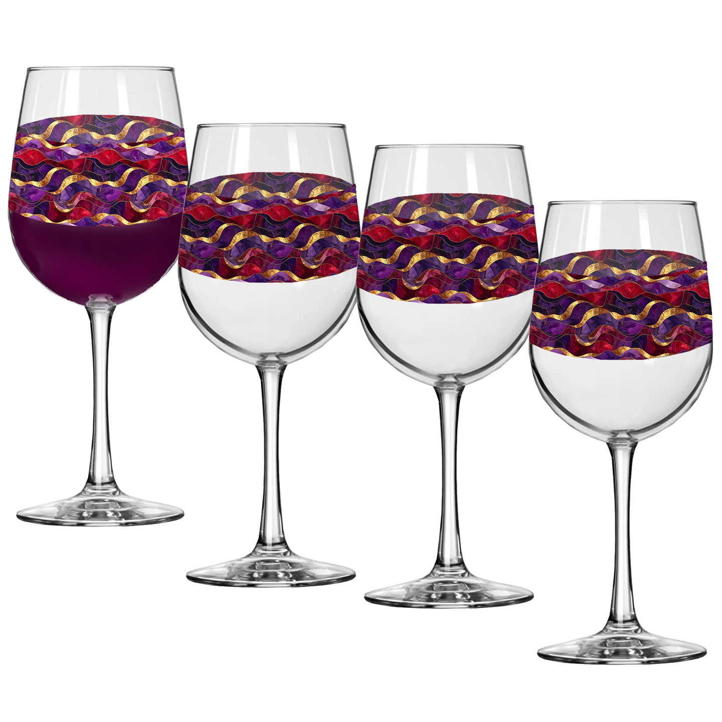 Holiday Rhapsody Tall Wine Glass | Vibrant Jewel-Toned