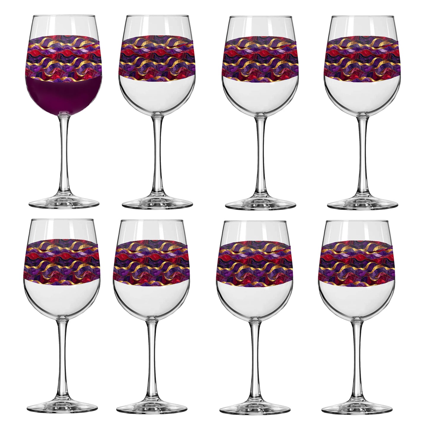 Holiday Rhapsody Tall Wine Glass | Vibrant Jewel-Toned