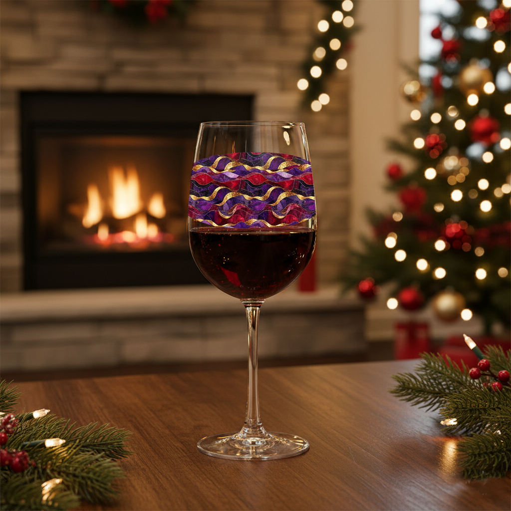 Holiday Rhapsody Tall Wine Glass | Vibrant Jewel-Toned