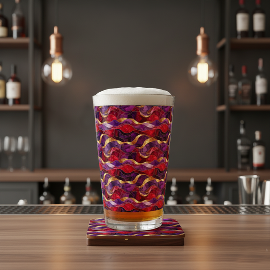 Holiday Rhapsody Pint Beer Glass | Vibrant Modern Style