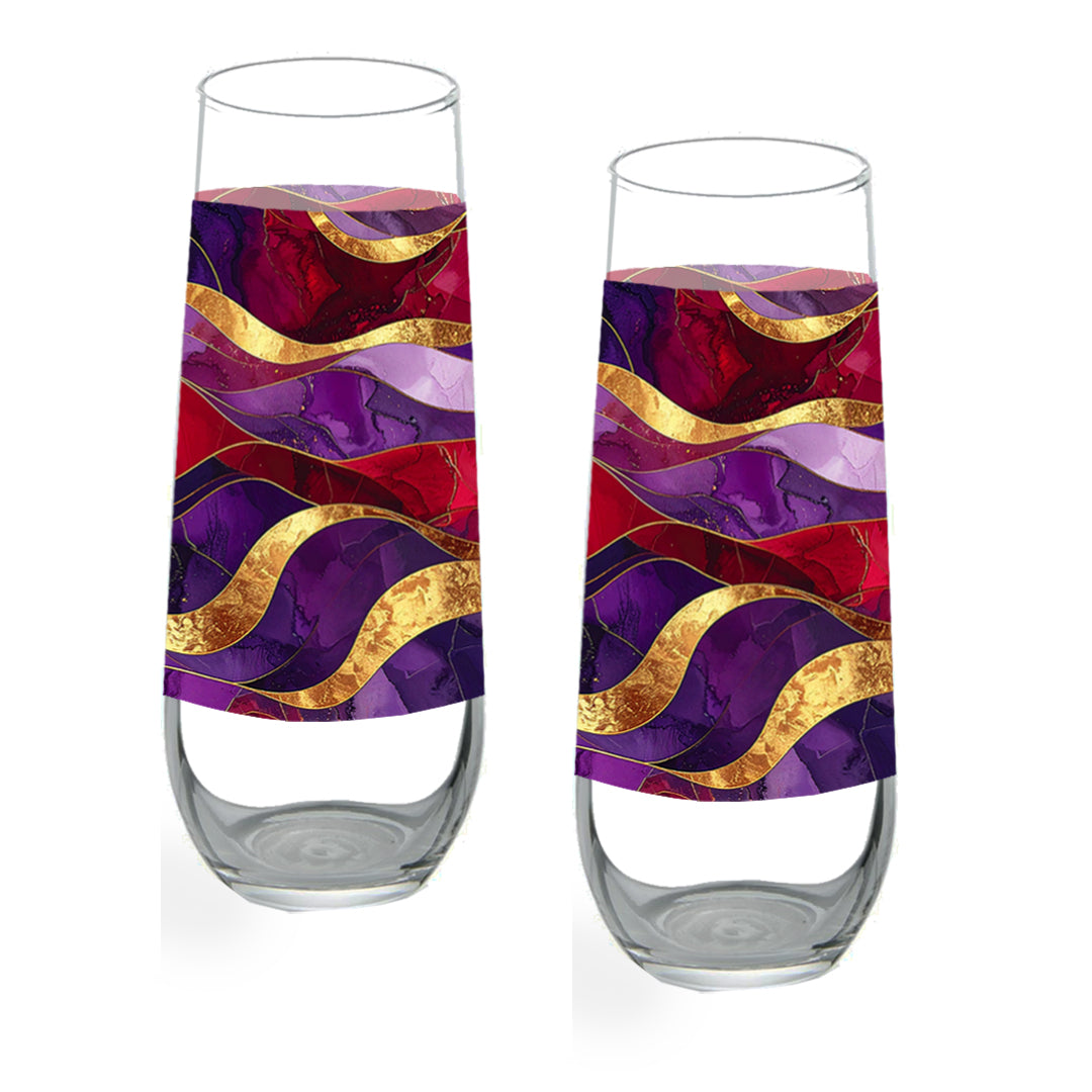 Stemless Champagne Flute | Holiday Rhapsody Design