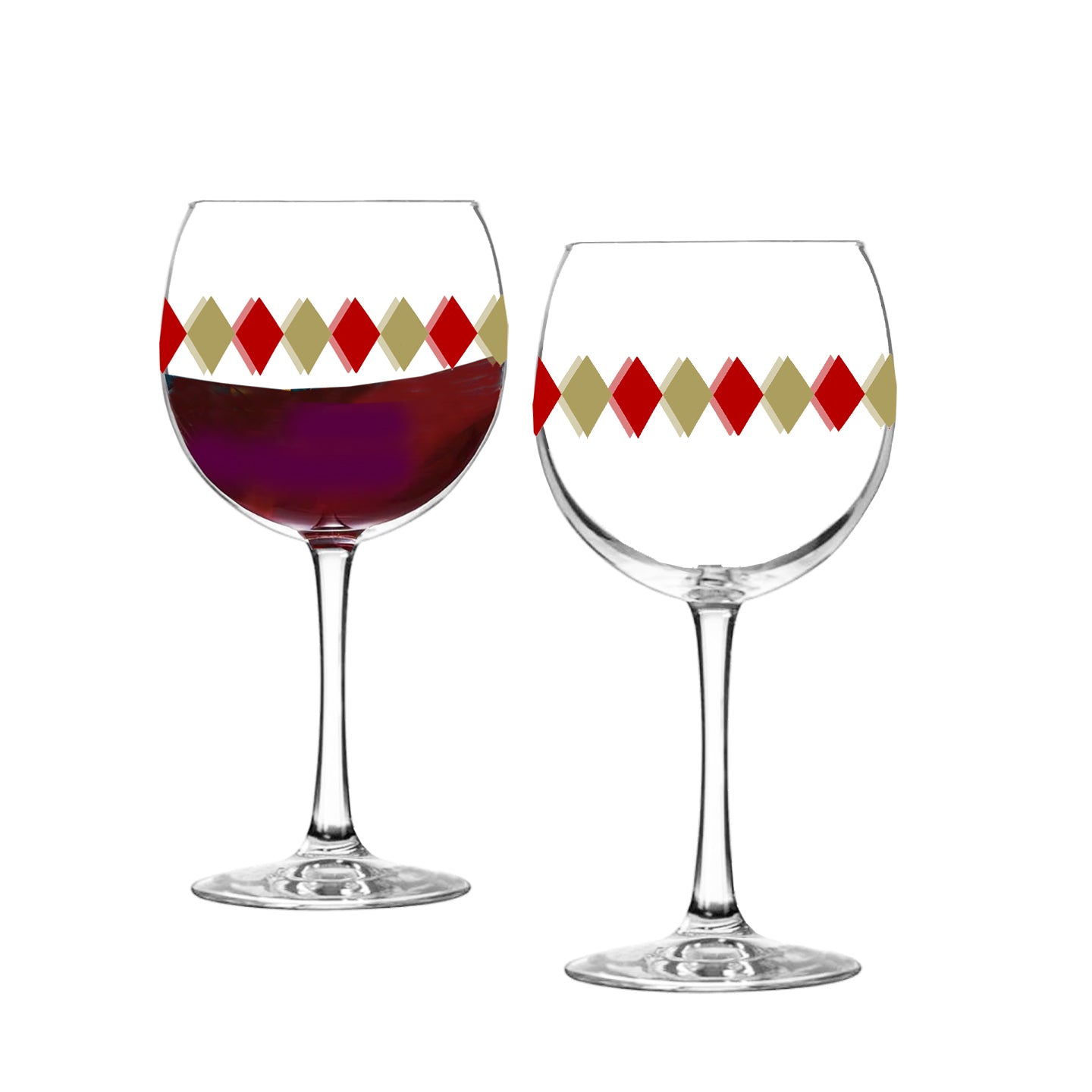 Ruby and Gold Balloon Wine Glass | Signature Design