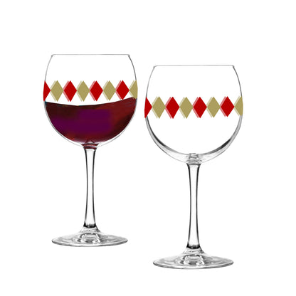 Ruby and Gold Balloon Wine Glass | Signature Design