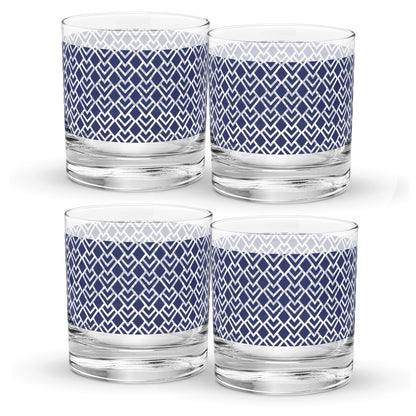 Sapphire Deco Rocks Glass | Signature Design