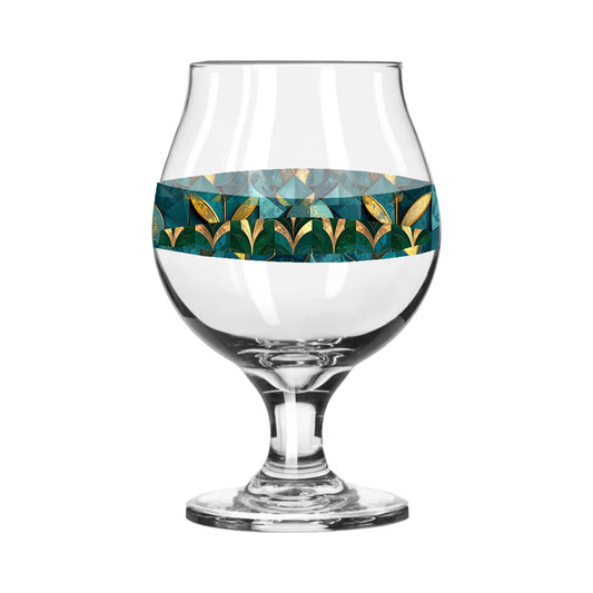 Gilded Patina Belgian Beer Glass | Elegant Custom Design