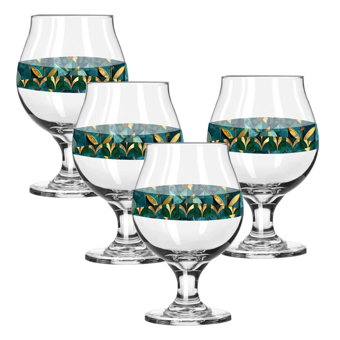 Gilded Patina Belgian Beer Glass | Elegant Custom Design