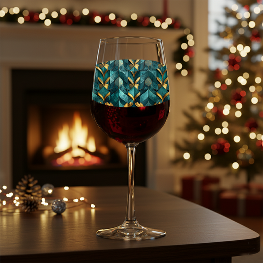 Gilded Patina Tall Wine Glass | Opulent Fragment Design