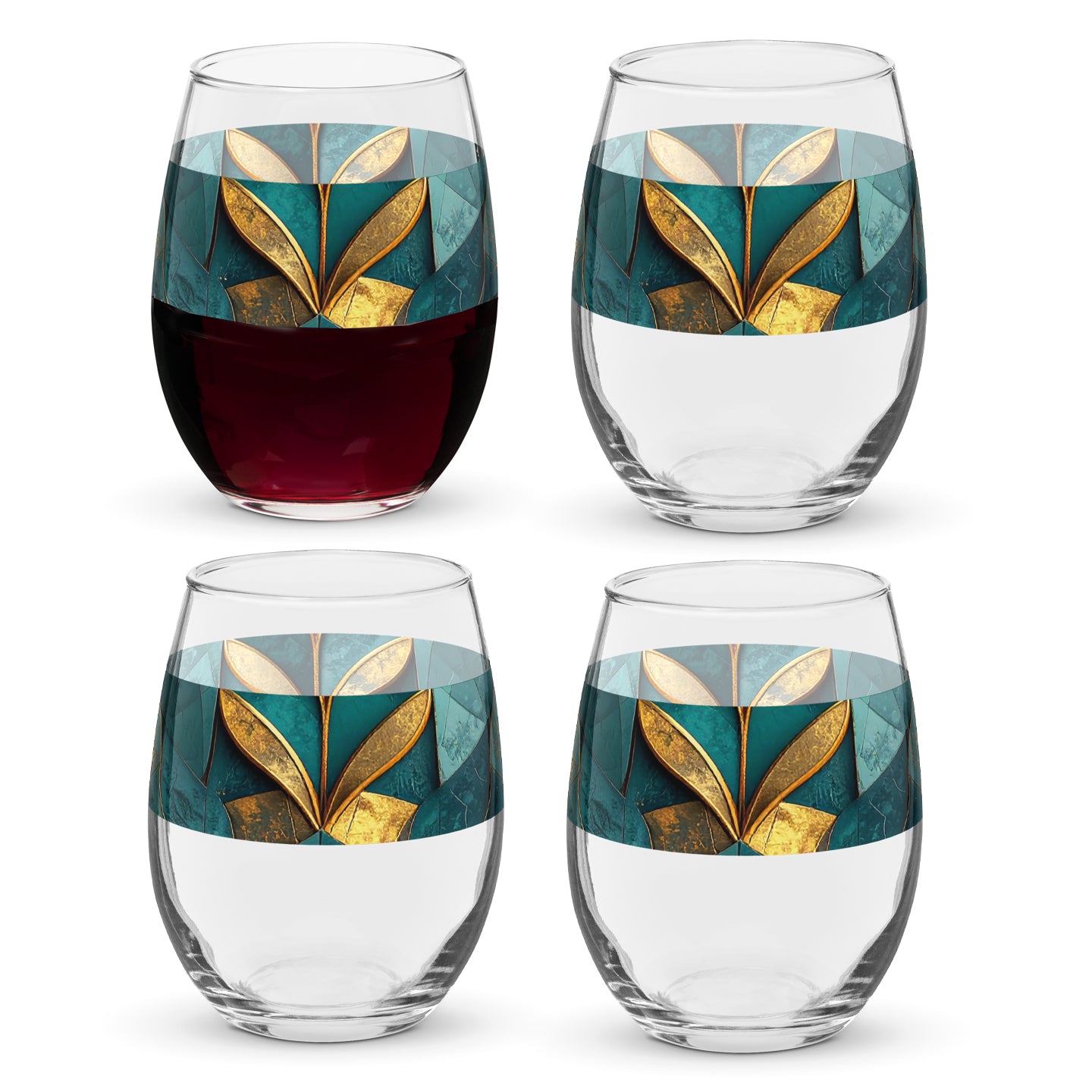 Gilded Patina Stemless Wine Glass | Exclusive Heirloom