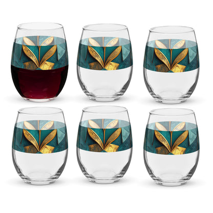 Gilded Patina Stemless Wine Glass | Signature Design