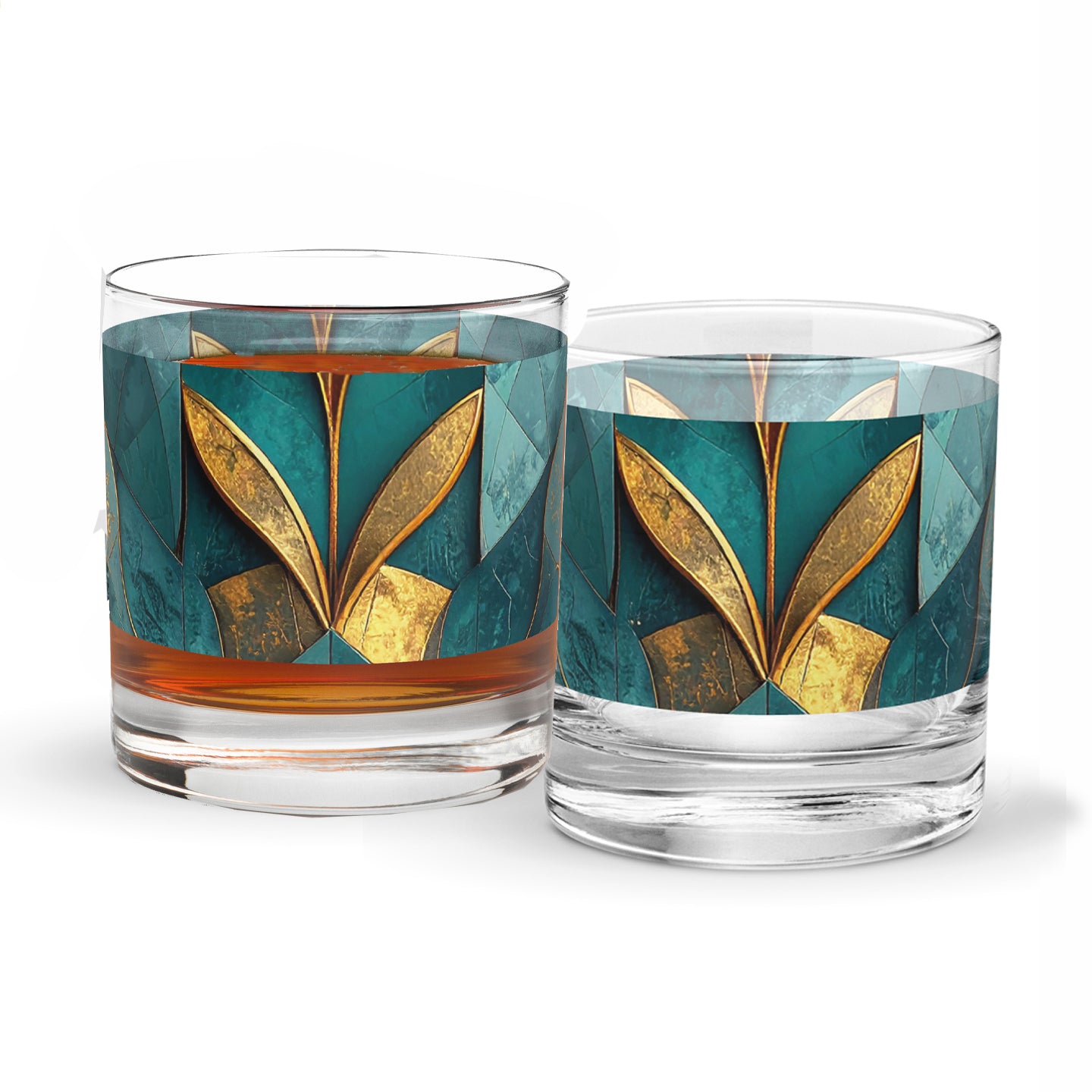 Artisan Aged Texture Rocks Glass | Gilded Patina Design