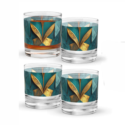 Gilded Patina Rocks Glass | Signature Design