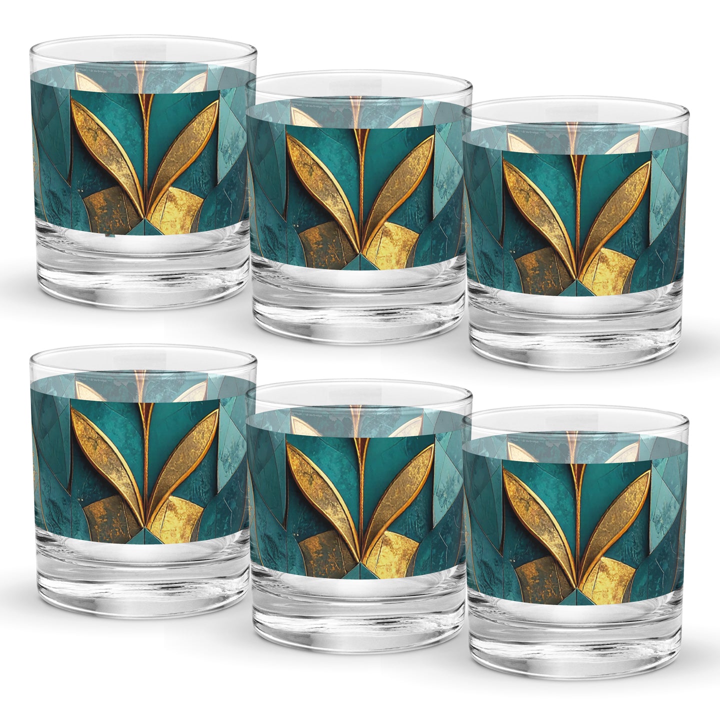 Artisan Aged Texture Rocks Glass | Gilded Patina Design