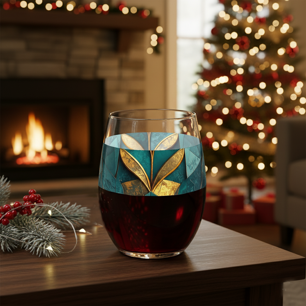 Gilded Patina Stemless Wine Glass | Exclusive Heirloom